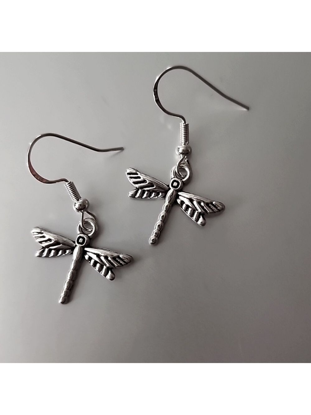 Dragonfly Earrings 925S Sterling Hooks.